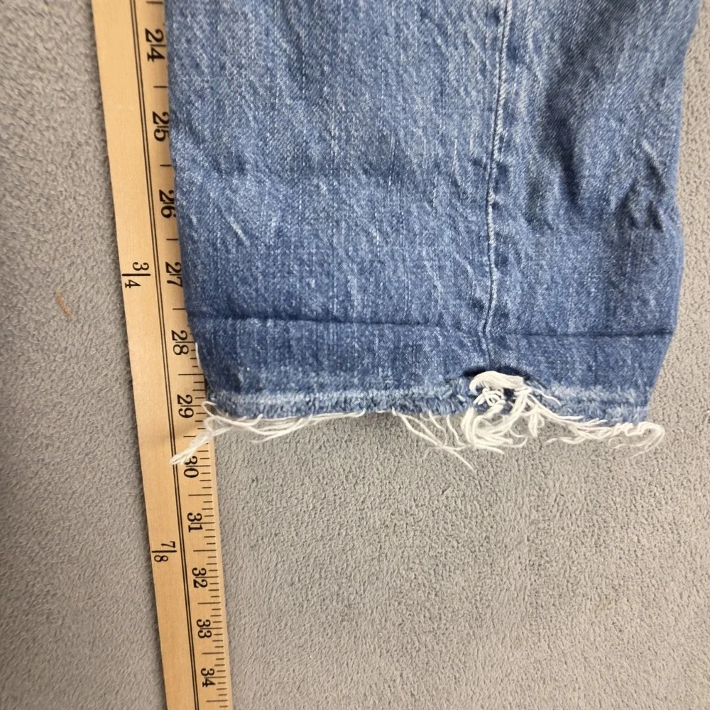 VTG Levis Engineered Jeans Mens Blue Twisted Button Fly Altered Hem Fits 28x30